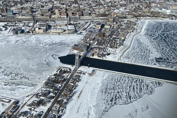 60-Mile Ultimate Helicopter Tour over Duluth and Lake Superior's North Shore - Port of Duluth to the aerial lift bridge: where Duluth gets iconic