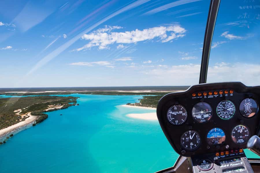 Broome: 30-Minute Scenic Helicopter Flight - Roebuck Bay and Broome Jetty: the flight wraps with the classics