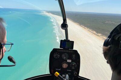 Colours of Broome: Stunning 30-Minute Scenic Helicopter Flight - Willie Creek Pearl Farm: low flight, close details, croc watch