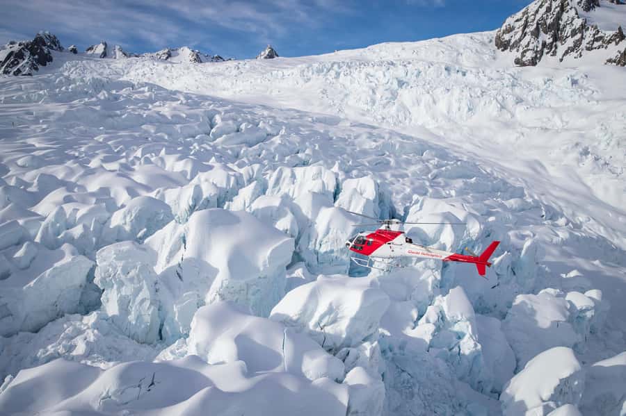 Fox Glacier: Scenic Helicopter Flight with Snow Landing - Over the glacier: seeing ice falls and crevasses like you can’t from trails