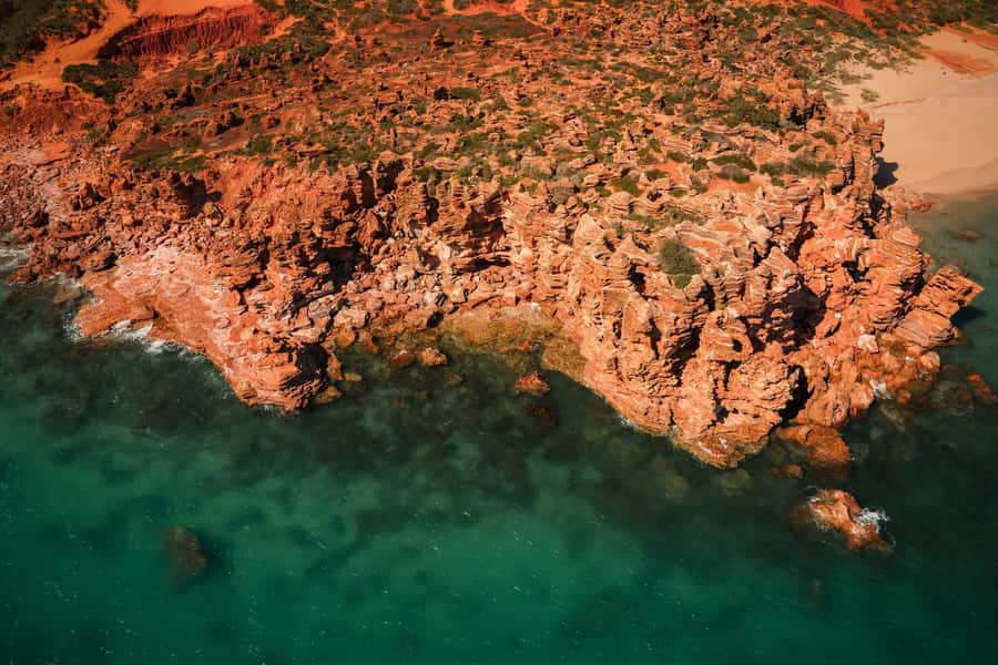 From Broome: Eco Beach Explorer Helicopter Flight with Lunch - The 30-minute southbound flight: Broome’s coast from the air