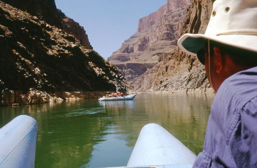 Grand Canyon Helicopter Tour with Black Canyon Rafting - The canyon-floor stop: champagne under a Ramada