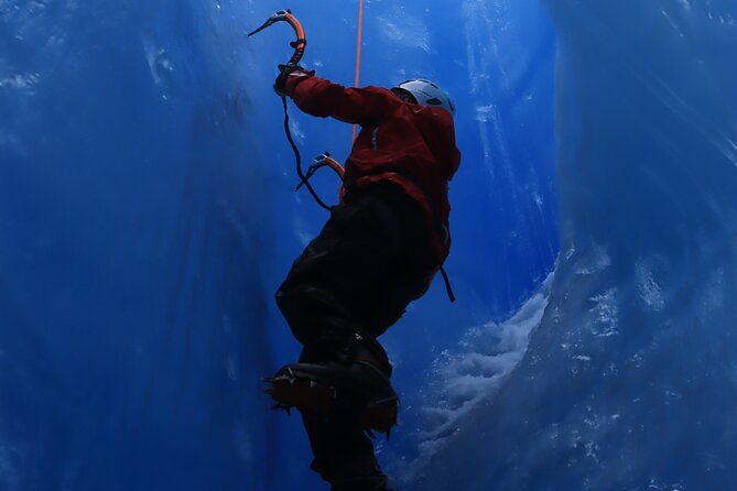 Heli Glacier Crevasse Ice Climbing- Summer - The guided team: calm instruction beats bravado