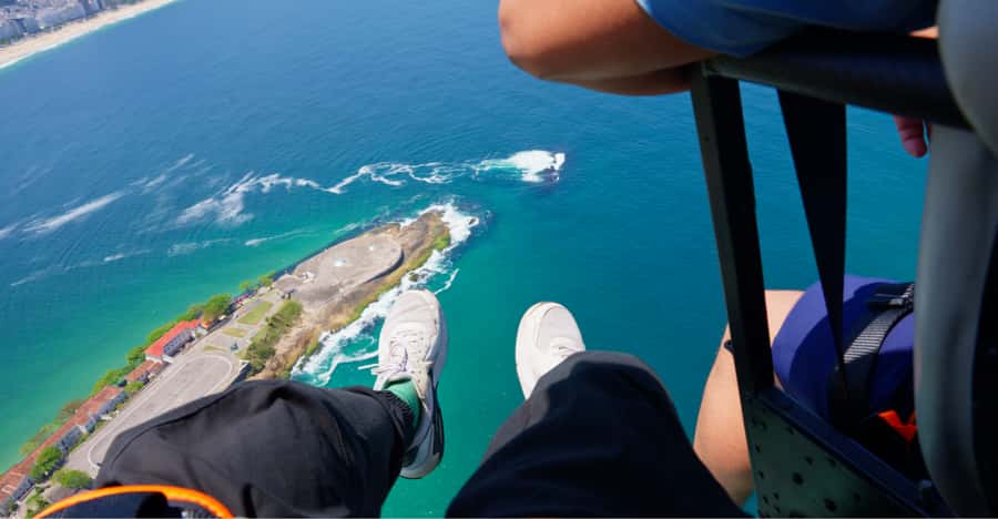 Helicopter flight no doors in Rio de Janeiro - The Route Above Rio: Barra, Leblon, Lagoa, Ipanema, Arpoador