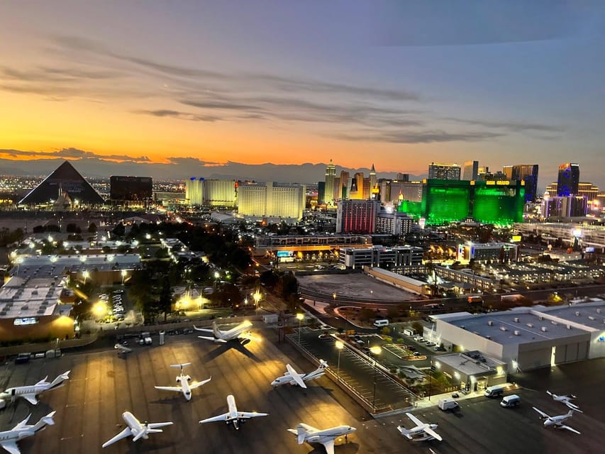 Las Vegas: Grand Canyon Heli Tour and Valley of Fire Landing - Return flight over Las Vegas at twilight: the payoff for the long day