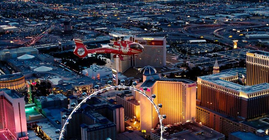 Las Vegas: Night Helicopter Flight over Las Vegas Strip - The Route You’ll Fly: Strip Icons and a Few Stadium Stops