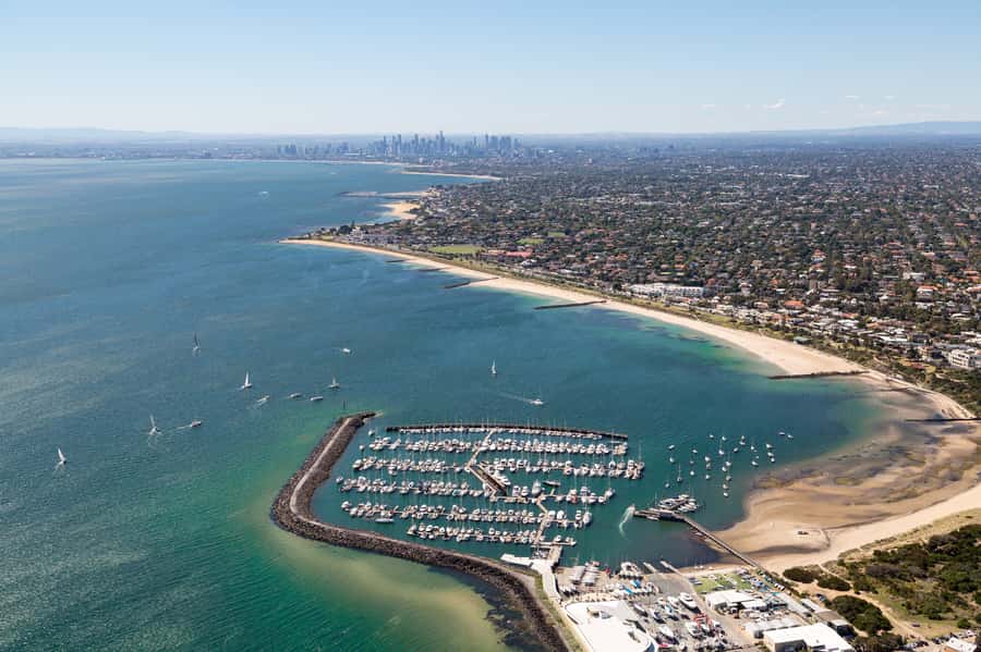 Melbourne: Brighton Beach & Ricketts Point Helicopter Flight - HMAS Cerberus and the Seaside Edge