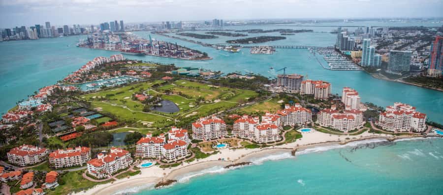 Miami: Private Sunset Helicopter Tour - Port of Miami over the ships: where sunset meets industry
