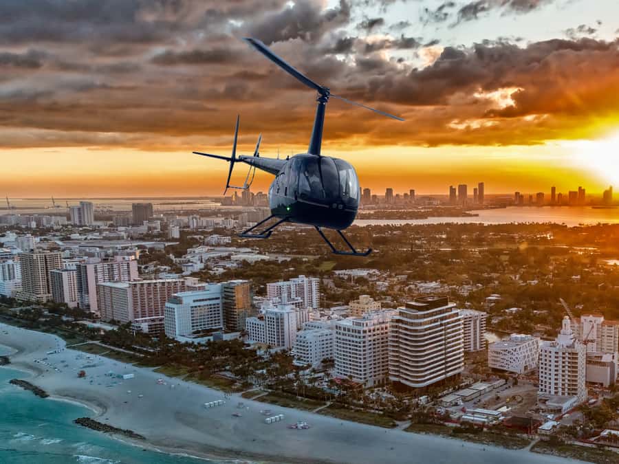 Miami: Private Sunset Helicopter Tour - Coconut Grove, Coral Gables, and Virginia Key: the softer side of Miami