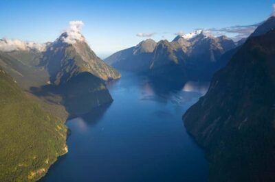 Milford Sound: Helicopter Flight with Glacier Landing - The Takeoff Route: Bowen Falls, Mitre Peak, and Piopiotahi Milford Sound