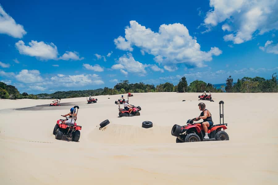 Moreton Island: Tangalooma ATV Quad Bike and Helicopter Tour - Helicopter overview: 12 minutes that changes how you picture the island