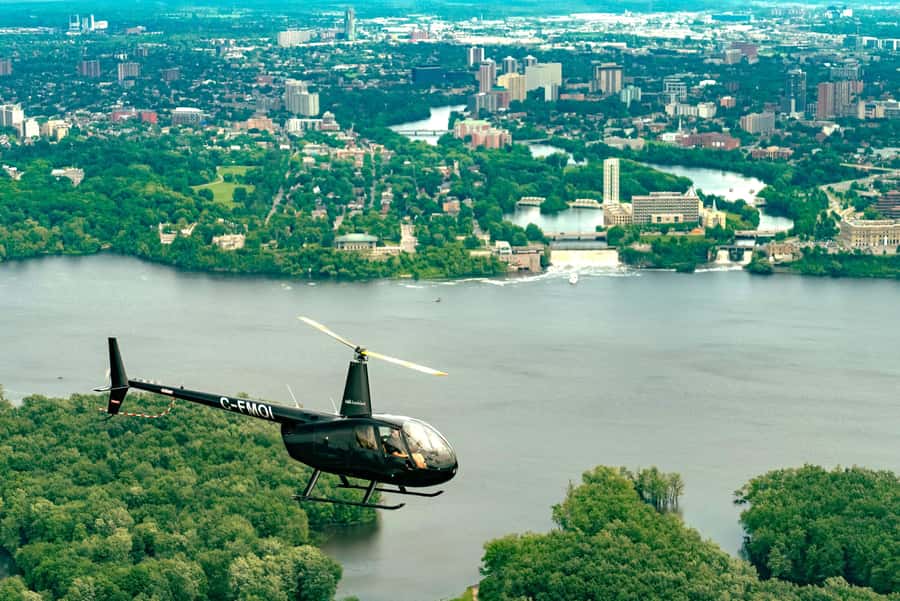 Ottawa: Panoramic helicopter flight (Gatineau Park + downtown) - Rockcliffe Airport start: museum time before you lift off