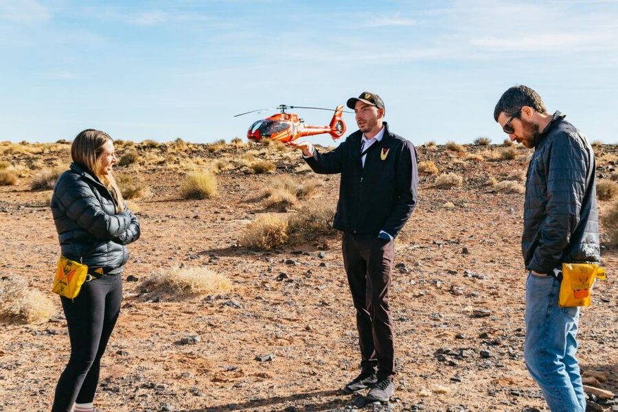 Page: Horseshoe Bend Helicopter Flight & Tower Butte Landing - Check-In at Page Municipal Airport and Getting Set for the EC130