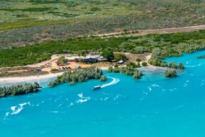 Pearls & Coast: 35-Minute Helicopter Flight & Willie Creek Tour - The helicopter route: Cable Beach, Broome Jetty, and red pindan tones