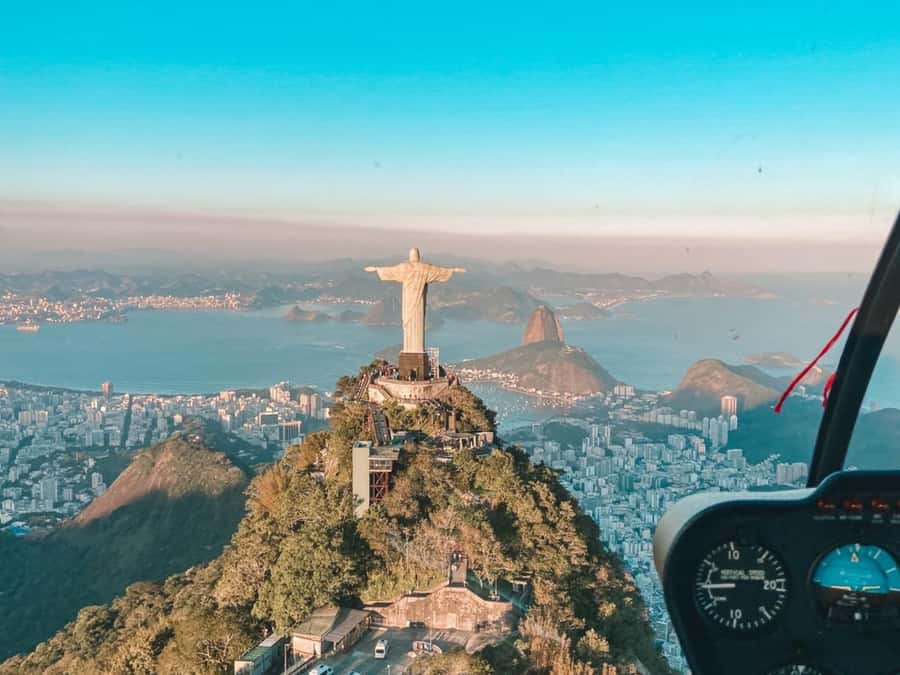 Rio De Janeiro Helicopter Flight Tour - Christ the Redeemer from above: the view is the whole point